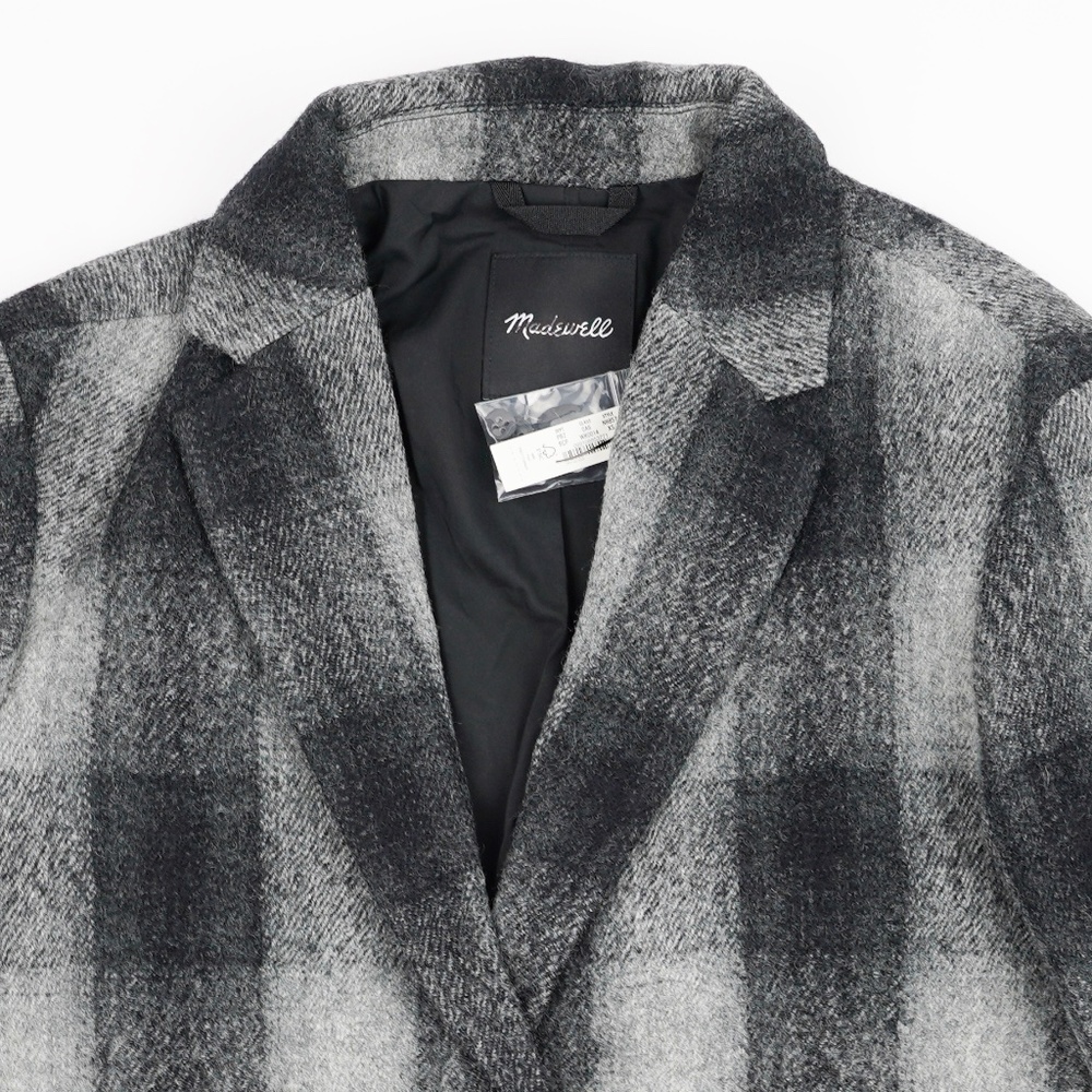 New MADEWELL The Oversized Dorset Blazer in Buffalo Check Boiled Wool - Picture 7 of 7